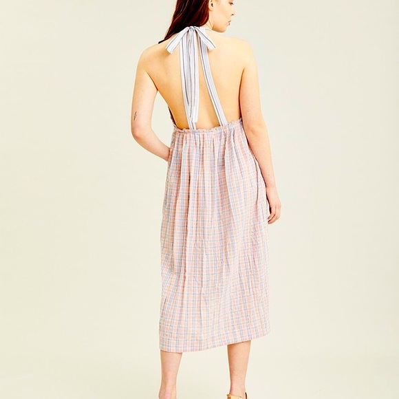 💥CLEARANCE💥 🥳HP! NWT~ FREE PEOPLE Pretty In Pink Halter Midi Dress - Picture 2 of 10
